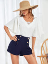High Waist Fake Button Shorts