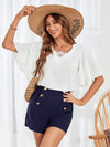 High Waist Fake Button Shorts
