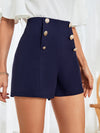 High Waist Fake Button Shorts