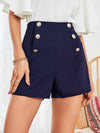 High Waist Fake Button Shorts