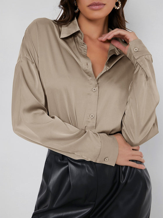 Single Breasted Satin Blouse