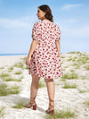 Plus Allover Floral Puff Sleeve Dress