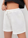 EZwear Drawstring Waist Patched Detail Shorts