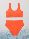 Teen Girls Plain Bikini Swimsuit