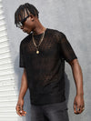 Men Sheer Lace Tee