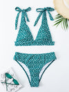 Ditsy Floral Print Knot Shoulder Bikini Swimsuit