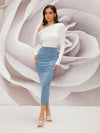 Modely Asymmetrical Neck Top & Ruched Skirt