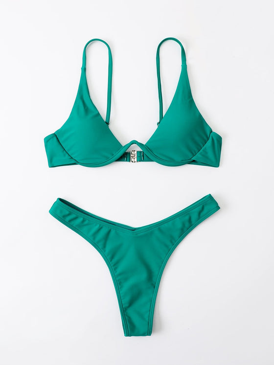 Plain Push Up Bikini Swimsuit