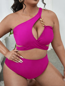  Plus Chain Linked Wrap Bikini Swimsuit