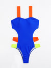 Color Block Cut Out One Piece Swimsuit