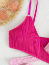 Color Block Wrap Bikini Swimsuit