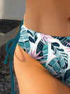 Tropical Print Wrap Bikini Swimsuit