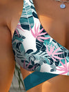 Tropical Print Wrap Bikini Swimsuit