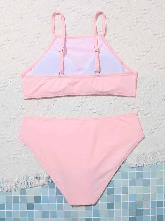 Teen Girls Plain Bikini Swimsuit