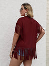 Plus Fringe Hem Solid Tee