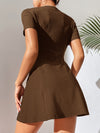 PETITE Rib knit Fake Buttons Dress