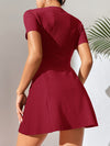 PETITE Rib knit Fake Buttons Dress
