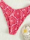 Allover Flower Print Bikini Swimsuit