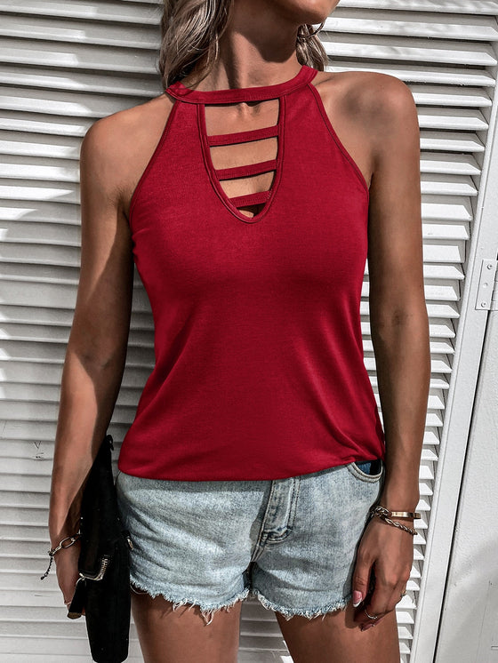 Cut Out Front Halter Top