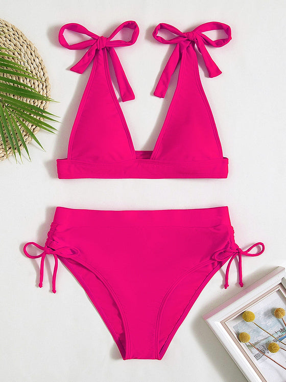 Knot Shoulder Bikini Swimsuit