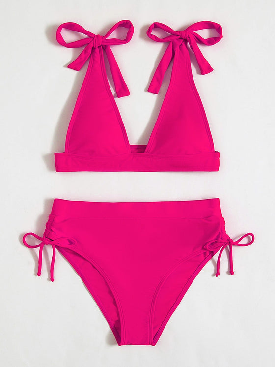 Knot Shoulder Bikini Swimsuit