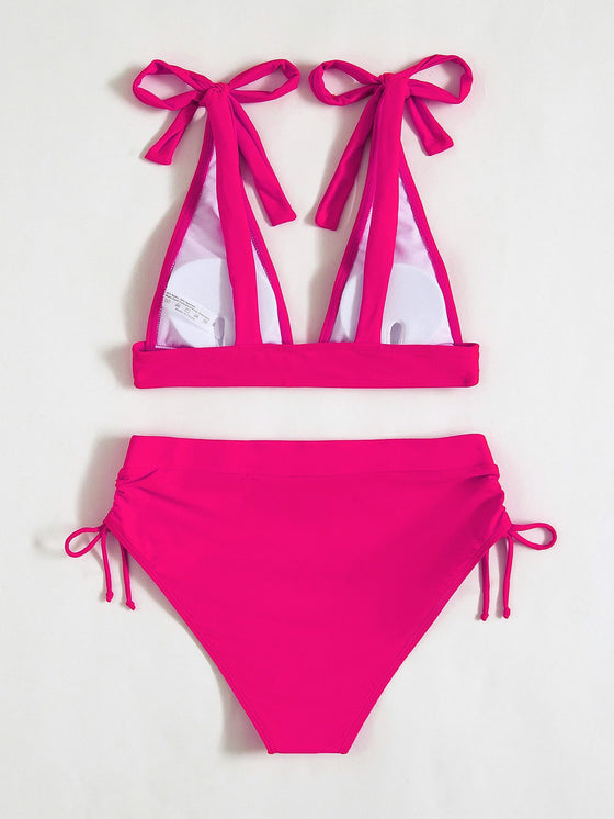 Knot Shoulder Bikini Swimsuit