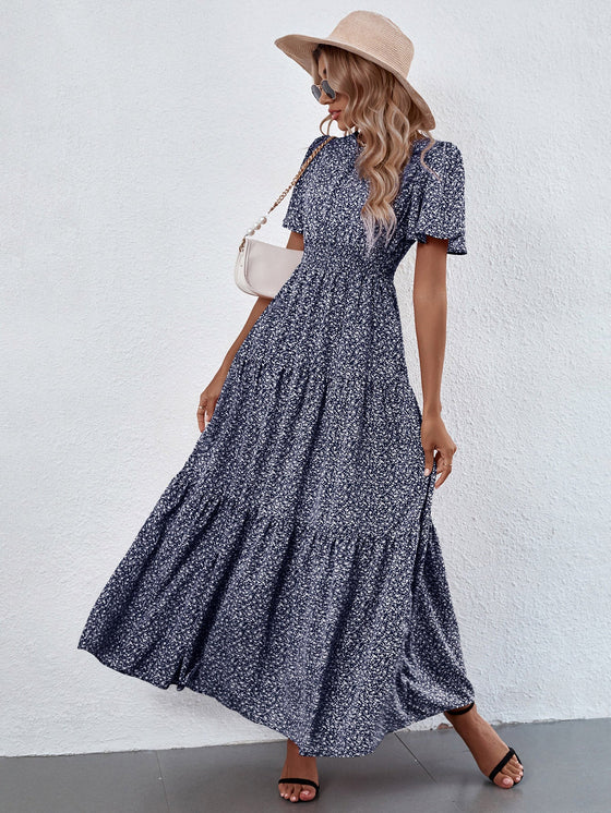 Ditsy Floral Ruffle Hem Maxi Dress