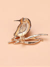 Rhinestone Decor Bird Brooch