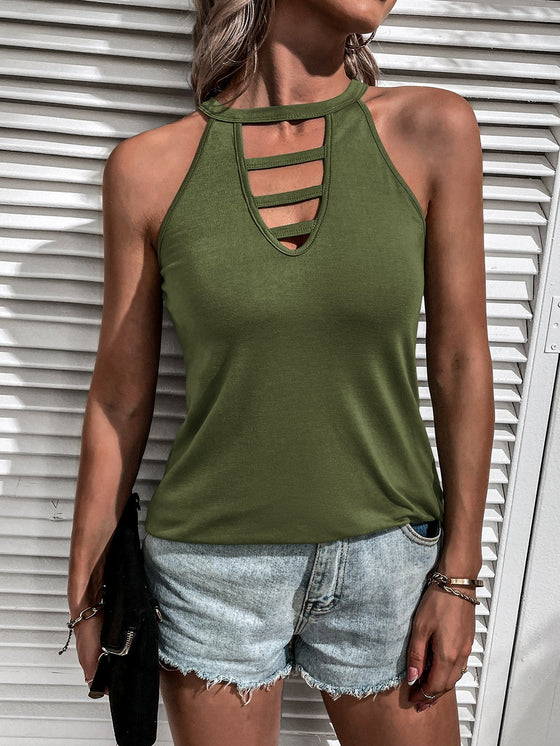 Cut Out Front Halter Top