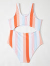 Girls Striped Cut out One Piece Swimsuit