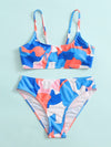 Teen Girls Allover Print Bikini Swimsuit