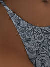 Paisley Print Tie Side Bikini Swimsuit