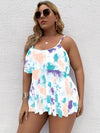 Plus Tie Dye Ruffle One Piece Swimsuit