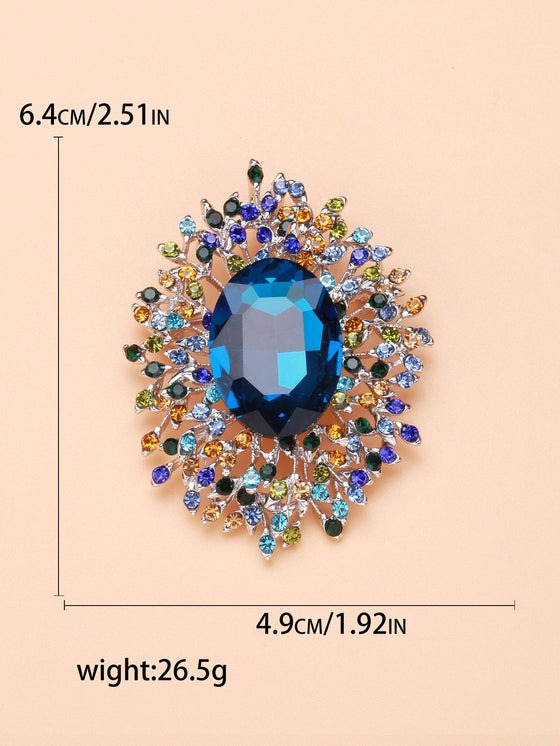 Rhinestone Decor Brooch