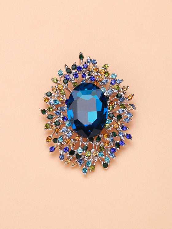 Rhinestone Decor Brooch