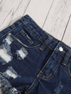 Girls Ripped Detail Denim Shorts