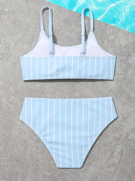 Girls Striped Bikini Swimsuit