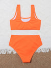 Girls Solid Bikini Swimsuit