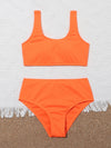 Girls Solid Bikini Swimsuit