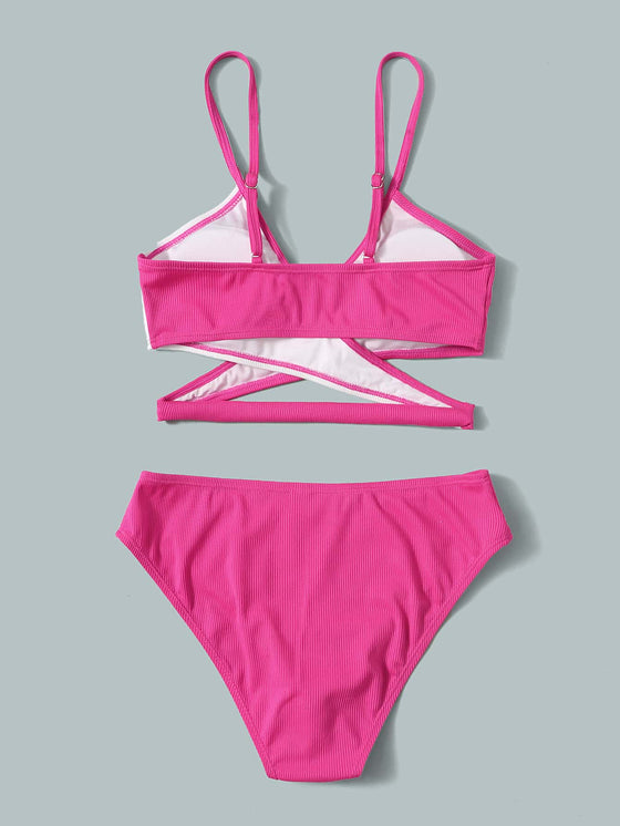 Teen Girls Two Tone Bikini Swimsuit