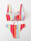 Striped Underwire Bikini Swimsuit