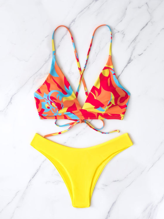 Allover Print Bikini Swimsuit