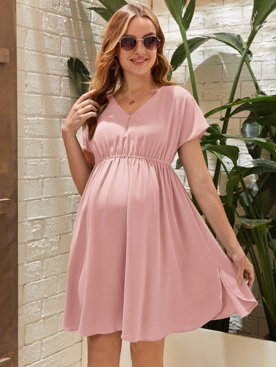 Maternity Solid High Waist Dress