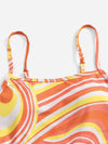 Teen Girls Fluid Pattern Bikini Swimsuit Beach Skirt