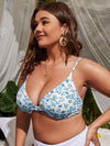 Plus Floral Print Underwire Bikini Top