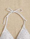 3pack Rhinestone Studded Halter Bikini Swimsuit Beach Skirt