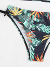 Teen Girls Tropical Print Tie Side Bikini Swimsuit