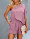 One Shoulder Batwing Sleeve Romper