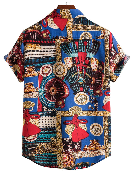 Men All Over Print Button Front Shirt