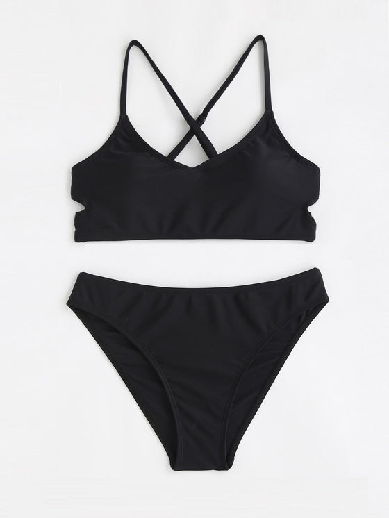 Teen Girls Cut out Bikini Swimsuit